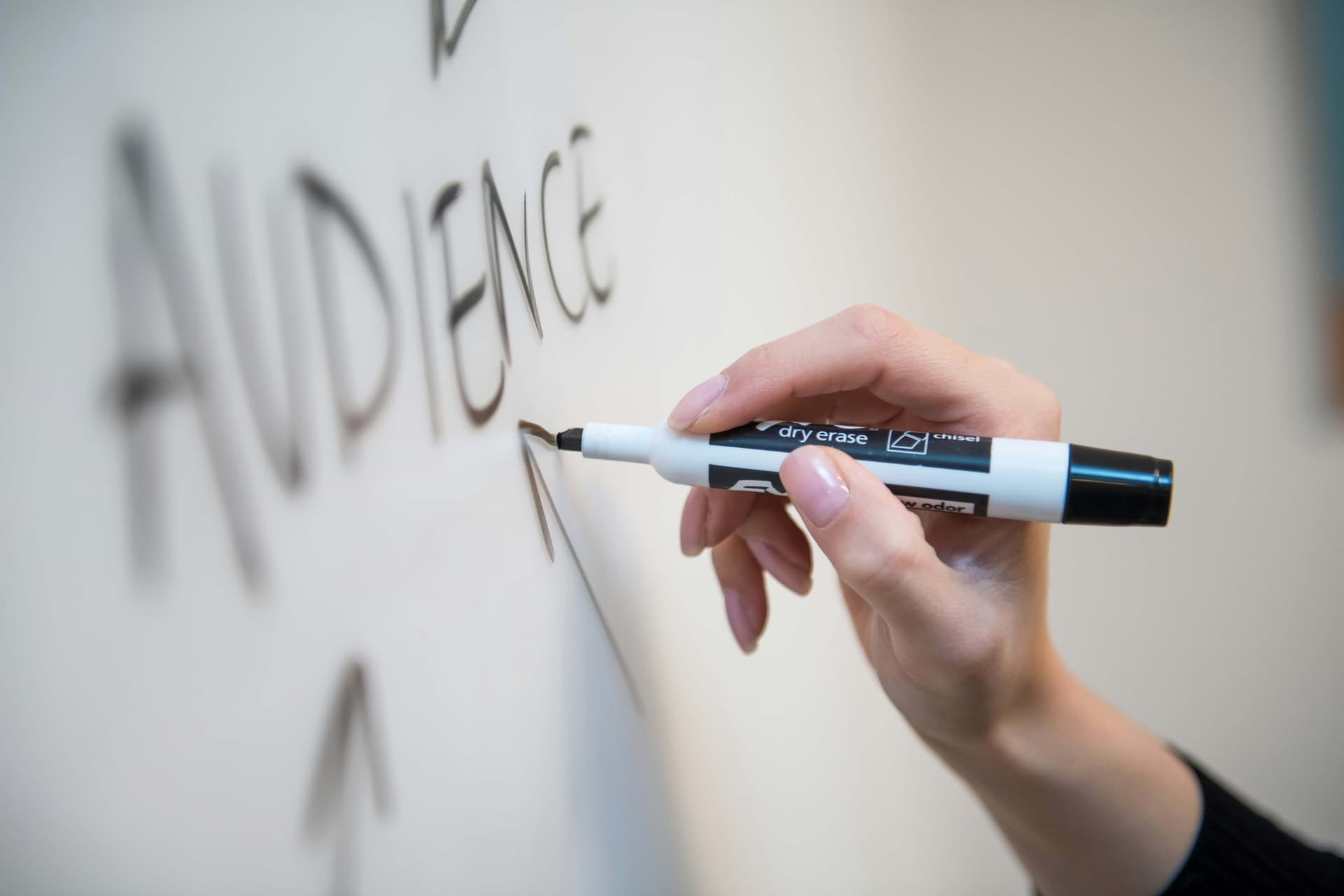 Audience skrevet på whiteboard